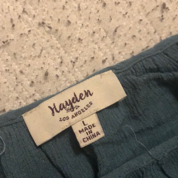 Ty-dye blue cold shoulder spaghetti strap top - Picture 3 of 4